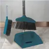 Juego de Escoba y Recogedor, Juego Doméstico de Dos Piezas, Escoba Engrosada para una Sola Habitación, Antiadherente, Escoba Barredora Modelo Nuevo, Recogedor