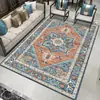 Alfombra de Estilo Étnico Bohemio para Decoración de Sala de Estar y Casa de Huéspedes, Alfombra Resistente a Manchas y al Desgaste, Lavable a Máquina, Alfombra de Cobertura Total para Dormitorio