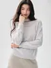 Estilo suave, gola semi-alta, design de crochê vazado, suéter de malha de cashmere, pulôver feminino de corte solto, camada base quente, suéter