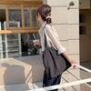 Bolsa de lona grande para estudantes, bolsa casual japonesa de grande capacidade, bolsa de ombro com cordão, estilo universitário