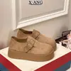 Versão em couro do sapato Birkenstock ultra macio, de sola grossa e cobertura total para mulheres, novo modelo 2026, mocassins preguiçosos de calçar sem cadarço