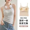 Camisola para Mujer con Almohadillas en el Pecho, Adecuada para Usar Debajo de un Blazer, Ropa de Verano sin Mangas, Sujetador Integrado con Hermoso Diseño de Espalda 2026