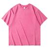 Transfronterizo Verano 230g Algodón Puro Lavado Desgastado Cuello Redondo Suelto Frito Copo de Nieve Manga Corta Marca Trendy Retro Juventud Camiseta