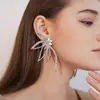 Pendientes Grandes de Mariposa Incrustados de Diamantes Estilo Europeo y Americano Moda Exagerados de Gama Alta Pendientes Grandes Joyería Transfronteriza