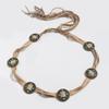 Nuevo Estilo Occidental Abalorios Incrustados Accesorios Vintage Cinturón Redondo Bohemio Turquesa Cuerda para Cintura de Mujer