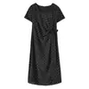 Vestido de Verano Asimétrico con Cinturón de Lazo para Mujer de Tallas Grandes Inno con Lunares de Tencel 2026 244993
