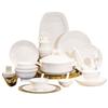 Juego de Vajilla de Cerámica Blanco Puro de Jingdezhen Lujo Accesible Europeo Normcore Combinación de Plato y Plato Juego Completo Caja de Regalo Porcelana de Alta Temperatura