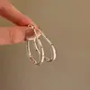 Brincos ovais multicamadas em forma de diamante com pingo de óleo e poá em agulha de prata, com toque de luxo leve e de alta qualidade, brincos modernos e versáteis