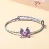 Pulsera de Cuerda Colorida Tejida a Mano con Forma de Mariposa para el Festival del Bote del Dragón, Regalo de Vacaciones para Pareja, Pulsera para Adultos, Accesorio de Mano para el Festival de Mayo
