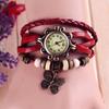 Reloj pulsera de moda popular retro con colgante de mariposa, tejido a mano personalizado casual para hombre y mujer