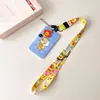 Conjunto de emblemas de estudante de desenho animado de pato irritado com cordão longo para pendurar no pescoço, cartão de acesso anti-perda Yangcheng pass card Bada