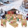 Bolsa de papel kraft para regalo de dulces, para fiestas navideñas, con diseño de Papá Noel, muñeco de nieve, copo de nieve, árbol y alce, Lb386