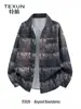 Camisa tie-dye degradada para hombre, corte holgado, con cuello de solapa, adecuada para primavera y otoño, camisa/chaqueta casual de manga larga para hombres y adolescentes