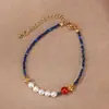Joyería al por mayor: lapis lázuli natural, pulseras de perlas de lujo ligero de nicho, accesorios versátiles para niñas, joyería simple de alta gama