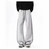 Pantalones Deportivos Sueltos con Raya Lateral para Hombre de Calle, Pantalones Casuales, Nueva Tendencia de Primavera y Otoño Marca Simple Pantalones de Pierna Ancha
