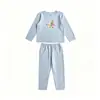 Conjunto dulce y cómodo para niños de otoño e invierno, versátil y sin costuras, top de manga larga y pantalones, ropa de estar para niñas, top y pantalones de otoño