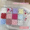 Conjunto de Decoração para Nail Art Coração Dopamina com 12 Peças Produto Novo Transfronteiriço Corações Coloridos Strass de Resina Acessórios DIY Atacado