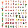 Ornatos de Desenho Animado de Natal para Unhas Boneco de Neve Rena Sino Papai Noel Árvore Guirlanda Meias Floco de Neve Diamante de Unha Estereoscópico