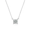 Bestseller transfronteiriço: Corrente com pingente de moissanita quadrada corte Asscher, banhada a ouro 18K, toque de luxo, fornecimento para live stream, colar de prata s925