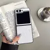 Adecuado para Samsung Zflip 50% de descuento Pantalla Apilada Funda para Teléfono Móvil Flip4 Anillo de Lujo Cuero Antideslizante Zflip7 Estuche Duro 6