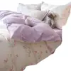 Suave Bruma Morada, Producto Único y No Masificado de E-commerce Transfronterizo Estilo Sanación de Nantong, Set Doble de Cuatro Piezas para el Hogar, Set de Tres Piezas para Dormitorio