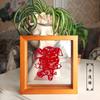 Dupla face de vidro transparente moldura de madeira maciça flanela papel-corte photo frame decoração portátil presente para assuntos estrangeiros no exterior estilo chinês