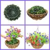 Cesta Colgante de Palma de Coco Set de Flores Artificiales Flor Simulada Planta Verde Colgante Maceta Colgante Decorativa para Interior y Exterior Maceta Colgante
