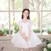 Disfraz de Presentador de Piano de Alto Nivel para Niñas, Vestido Formal Infantil, Vestido de Princesa, Vestido Blanco de Dama de Honor para Niña Pequeña