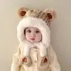 Touca de Bebê para Outono e Inverno, Design Fofo de Desenho Animado para Meninos e Meninas, Touca de Lã à Prova de Vento com Forro de Fleece, Touca de Tricô Espessa para o Inverno