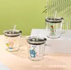 Leweishi Moda Criativa Luxo Acessível ins Copo de Palha Copo de Café para Escritório Copo de Vidro Copo de Presente Venda por Atacado Impressão