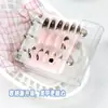 Libro de Almacenamiento de Hojas Sueltas para Uñas Portátil de Moda Tarjeta de Exhibición Transparente de PVC para Colección de Arte de Uñas Planificador Mini de 3 Agujeros con Doble Botón