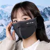 Protección para los oídos para ciclismo, Orejeras con forro de forro polar a prueba de viento para mujer, Máscara cálida de invierno, Orejeras a prueba de frío, Máscara dos en uno Protector facial Ra