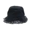 Sombrero de Pescador de Mezclilla Estilo Japonés para Mujer, Sombrero de Sol para Exteriores de Primavera y Otoño con Bordes Deshilachados, Versátil, Adelgazante del Rostro, Estilo Literario de Moda