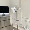 Cardigã de tricô com renda off-white, pulôver, blusa de manga comprida, fábrica de origem off-white com etiqueta, estilo cardigã