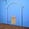 Suporte de Flores em Arco de Ferro Forjado, Treliça em Arco para Rosas Trepadeiras para Jardim Externo, Pátio, Vila com Porta, Treliça para Clematis Trepadeira