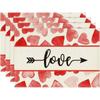 Sousplat da Source Factory Amazon Cross-border Dia dos Namorados Amor Impresso Linho Mesa Decorativo Anti-incrustante Isolamento Térmico