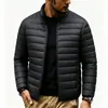 Comercio Electrónico Transfronterizo Ropa de Abrigo para Hombre Nueva Llegada Engrosada de Invierno Cuello Alto Algodón para Personas de Mediana Edad y Jóvenes Algodón Relleno Casual Talla Grande Color Sólido