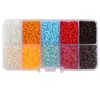 Caixa de Conjunto Multicolorida com 10 Compartimentos de Miçangas de Arroz Estilo Clássico Miçangas Soltas Lantejoulas Pulseira Brincos Pingentes Acessórios para Joias DIY Atacado