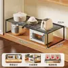 Prateleira para Micro-ondas de Cozinha Casa Rack de Armazenamento Multifuncional para Temperos Prateleira Camada Interna Expansível para Armário Sob a Pia
