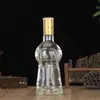 Garrafa de Vidro Transparente Espessada para Bebidas Alcoólicas Atacado Pacote 0,5kg 500ml Garrafa Selada para Bebidas Alcoólicas Caseiras Garrafa de Vinho com Bolhas