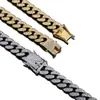 Explosiones transfronterizas cadena cubana de 13 mm aleación de alta calidad collar de diamantes pulseras para hombres y mujeres joyería hip-hop europea y americana venta al por mayor