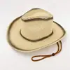 Novo chapéu de palha feminino de verão estilo étnico, chapéu de sol de palha dobrável, chapéu de praia para proteção solar ao ar livre para mulheres