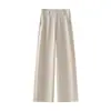 Pantalones casuales de pierna ancha estrecha de acetato Tencel para mujer, otoño holgados adelgazantes versátiles fluidos rectos largos, hechos a medida