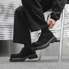 Botas Martin Estilo Retro Herramienta Cuero Gamuza Estilo Británico Otoño 2024 Nuevos Zapatos Derby de Suela Gruesa con Aumento Antivellón