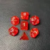 Conjunto de Dados Poliédricos D&D com Padrão de Mármore, Cores Misturadas, Transparente, D4D6D8D10D12D20 Lados, Tabuleiro Coc, Conjunto de Sete Peças