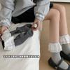 Calcetines de Encaje para Mujer, Calcetines de Media Pantorrilla, Estilo Coreano de Primavera y Otoño, Estilo Miu, Estilo Dulce Japonés, Combinados con Zapatos Pequeños de Cuero, Calcetines Caídos