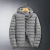 Modelos Antiguos Transfronterizos en Stock Chaquetas Ligeras de Plumas Otoño e Invierno Chaquetas Cálidas Cortas de Invierno Ligeras Fuera de Temporada con Capucha