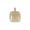 Colar novo de tendência criativa tudo-em-um em jade branco dourado fosco 18K pingente de moeda clássico pingente para senhoras