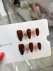 Nai Zi Unhas Vestíveis Puras Feitas à Mão Estilo Primavera/Verão B373 Em relevo 3D com Desenho Floral Pintado Vibe Puro Desejo Estilo Europeu e Americano