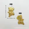 Logo Personalizado Oro Puro 999 Oso Mantequilla Dibujo Animado Creativo Lindo Colgante Llavero Bolso Cadena de Teléfono Accesorio